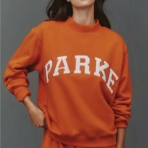 PARKE Orange Mockneck Sweatshirt